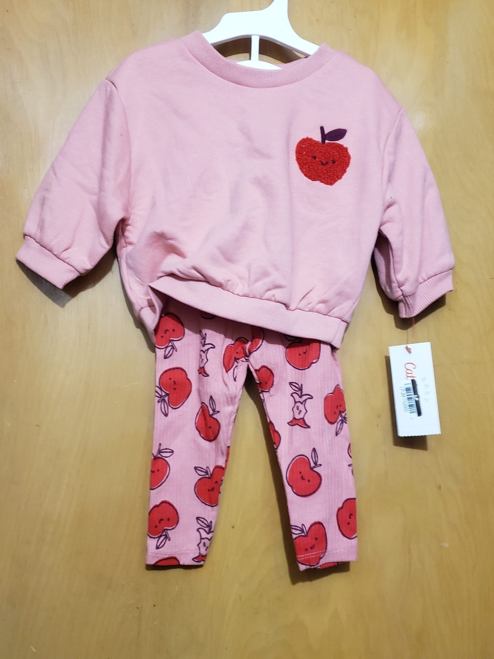 Cat & Jack Pink Apple Patch Two-Piece Matching Set